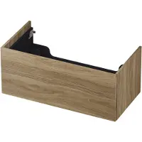 Ink Onderkast 90x45cm - Push To Open - 1 Lade - Zuiver Eiken - Badkamermeubels, Wastafelonderkasten - 8718835093792