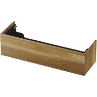 Ink Onderkast 140x45cm - Push To Open - 1 Lade - Massief Eiken Aqua - Badkamermeubels, Wastafelonderkasten - 8718835074760