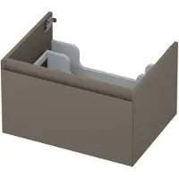 Ink Onderkast 60x45cm - Greeploos - 1 Lade - Mat Taupe - Badkamermeubels, Wastafelonderkasten - 8718835021764
