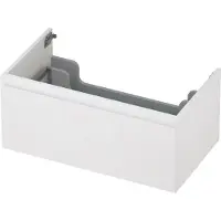 Ink Onderkast 80x45cm - Greeploos - 1 Lade - Mat Wit - Badkamermeubels, Wastafelonderkasten - 8718835027339