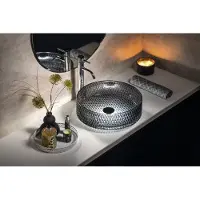 Sapho Maragua glazen waskom 40x40cm zwart