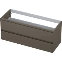 Ink Onderkast 120x45cm - Greeploos - 2 Lades - Mat Taupe - Badkamermeubels, Wastafelonderkasten - 8718835020255