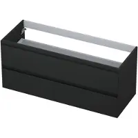 Ink Onderkast 120x45cm - Greeploos - 2 Lades - Mat Antraciet - Badkamermeubels, Wastafelonderkasten - 8718835009663