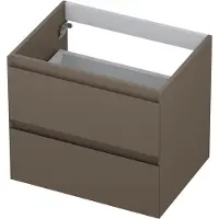 Ink Onderkast 60x45cm - Greeploos - 2 Lades - Mat Taupe - Badkamermeubels, Wastafelonderkasten - 8718835020019