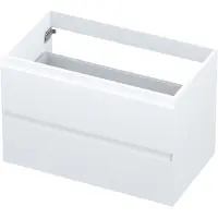 Ink Onderkast 80x45cm - Greeploos - 2 Lades - Mat Wit - Badkamermeubels, Wastafelonderkasten - 8718835027384