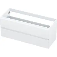 Ink Onderkast 100x45cm - Greeploos - 2 Lades - Hoogglans Wit - Badkamermeubels, Wastafelonderkasten - 8718835009595