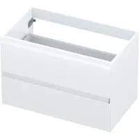Ink Onderkast 80x45cm - Greeploos - 2 Lades - Hoogglans Wit - Badkamermeubels, Wastafelonderkasten - 8718835027407