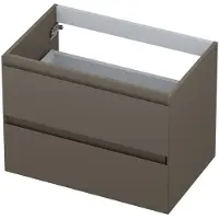 Ink Onderkast 70x45cm - Greeploos - 2 Lades - Mat Taupe - Badkamermeubels, Wastafelonderkasten - 8718835020071