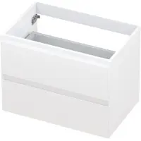 Ink Onderkast 70x45cm - Greeploos - 2 Lades - Hoogglans Wit - Badkamermeubels, Wastafelonderkasten - 8718835020040