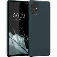 Kwmobile telefoonhoesje geschikt voor Samsung Galaxy A71 - Hoesje met siliconen coating - Smartphone case in leisteen
