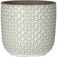 Mica Decorations - Plantenpot - Keramiek wit - 13,5 x 13 cm - Plantenpotten