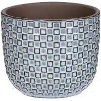 Mica Decorations - Plantenpot - Keramiek blauw - 11 x 9 cm - Plantenpotten