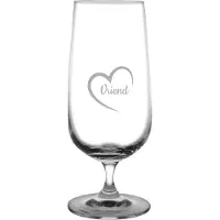 Fusion Gegraveerde Bierglas op voet 41cl Vriend met hartje