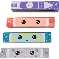 New Classic Toys Speelgoed Mondharmonica Hout Voor Kinderen - Kleur Grijs