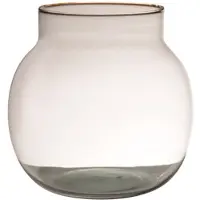 Hakbijl Glass Transparante ronde vaas/vazen van glas 23 x 23 cm - Vazen
