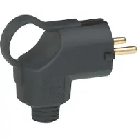 Legrand Afgeschuinde Rubberstekker 2P+T 16A Zwart IP20 - 050252
