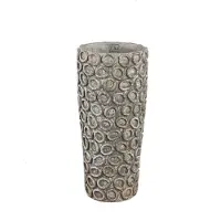 Ptmd Ginte Grey Cement Pot Round With Circles High S (Grijs, 20x45x20cm)