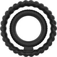 Dorcel - Dual Ring - Siliconen Rekbare Cockring – Zwart