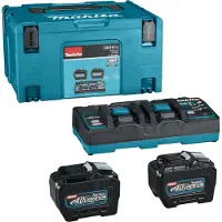 Makita Accu Starterset XGT DC40RB 2xBL4080F in Mbox - 191Y97-1