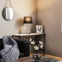 Argon Tafellamp Fulda, zwart, Woon-/ Eetkamer, Textiel / Stof / Zijde, Tafellamp