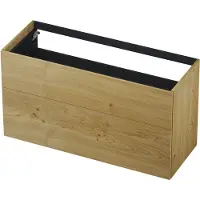 Ink Onderkast 120x45cm - Push To Open - 2 Lades - Fineer Natur - Badkamermeubels, Wastafelonderkasten - 8718835104818