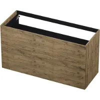 Ink Onderkast 120x45cm - Push To Open - 2 Lades - Naturel Eiken - Badkamermeubels, Wastafelonderkasten - 8718835049997