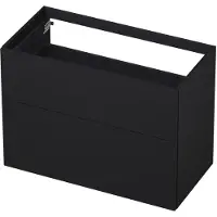 Ink Onderkast 90x45cm - Push To Open - 2 Lades - Mat Zwart - Badkamermeubels, Wastafelonderkasten - 8718835049843