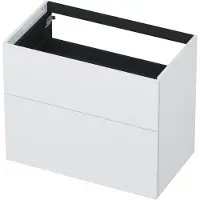 Ink Onderkast 80x45cm - Push To Open - 2 Lades - Hoogglans Wit - Badkamermeubels, Wastafelonderkasten - 8718835009779