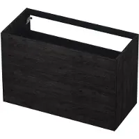 Ink Onderkast 100x45cm - Push To Open - 2 Lades - Houtskool Eiken - Badkamermeubels, Wastafelonderkasten - 8718835020774