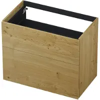 Ink Onderkast 80x45cm - Push To Open - 2 Lades - Fineer Natur - Badkamermeubels, Wastafelonderkasten - 8718835104696