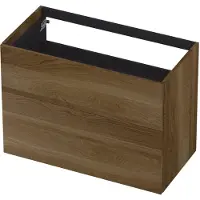 Ink Onderkast 90x45cm - Push To Open - 2 Lades - Massief Eiken Ash Grey - Badkamermeubels, Wastafelonderkasten - 8718835094058
