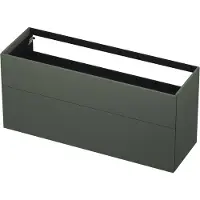 Ink Onderkast 140x45cm - Push To Open - 2 Lades - Mat Beton Groen - Badkamermeubels, Wastafelonderkasten - 8718835094263