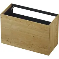 Ink Onderkast 100x45cm - Push To Open - 2 Lades - Fineer Natur - Badkamermeubels, Wastafelonderkasten - 8718835104771