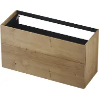 Ink Onderkast 120x45cm - Push To Open - 2 Lades - Fineer Ash Grey - Badkamermeubels, Wastafelonderkasten - 8718835104825