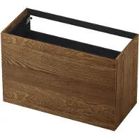 Ink Onderkast 120x45cm - Push To Open - 2 Lades - Massief Eiken Chocolate - Badkamermeubels, Wastafelonderkasten - 8718835094188