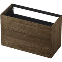 Ink Onderkast 120x45cm - Push To Open - 2 Lades - Massief Eiken Charcoal - Badkamermeubels, Wastafelonderkasten - 8718835094195