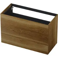 Ink Onderkast 120x45cm - Push To Open - 2 Lades - Massief Eiken Ash Grey - Badkamermeubels, Wastafelonderkasten - 8718835094171