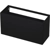Ink Onderkast 120x45cm - Push To Open - 2 Lades - Mat Zwart - Badkamermeubels, Wastafelonderkasten - 8718835020422