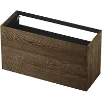Ink Onderkast 100x45cm - Push To Open - 2 Lades - Massief Eiken Charcoal - Badkamermeubels, Wastafelonderkasten - 8718835094133