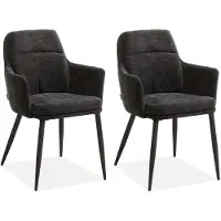 MX Sofa Eetkamerstoel Donna - Black (set van 2 stoelen)