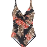 LASCANA Badpak bruin / neonoranje / zwart / wit
