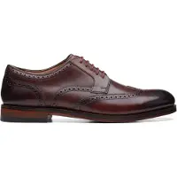 Clarks Craftdean Wing Brogue Donker Tan Leren Schoenen