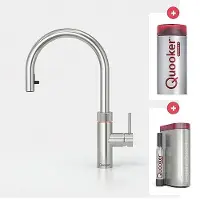 Quooker Cube Flex round RVS met Combi reservoir