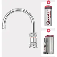Quooker Cube Classic Nordic single tap round chroom met Pro3 reservoir
