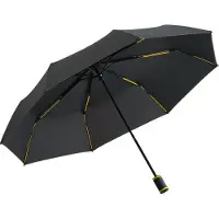 FARE Mini Style 5084 zakparaplu stormparaplu met handopening zwart geel 98 centimeter