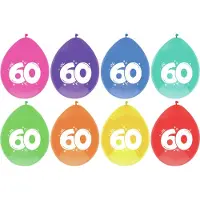 Haza Ballonnen - 60 jaar - 24x - 29 cm - leeftijd versiering - 60e verjaardag