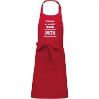 Kariban Cadeauschort - Tekstschort - Keukenschort - BBQ schort - verjaardag - vaderdag - moederdag - Nobody is perfect 1978 - rood