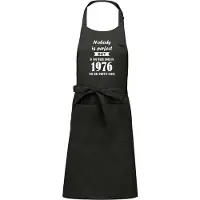 Kariban Cadeauschort - Tekstschort - Keukenschort - BBQ schort - verjaardag - vaderdag - moederdag - Nobody is perfect 1976 - chique grijs