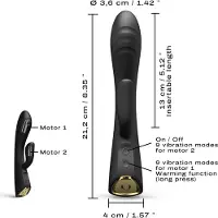 Dorcel Flexi Rabbit - verwarmende clitoris vibrator (zwart)