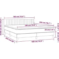 vidaXL Boxspring met matras stof crèmekleurig 180x200 cm